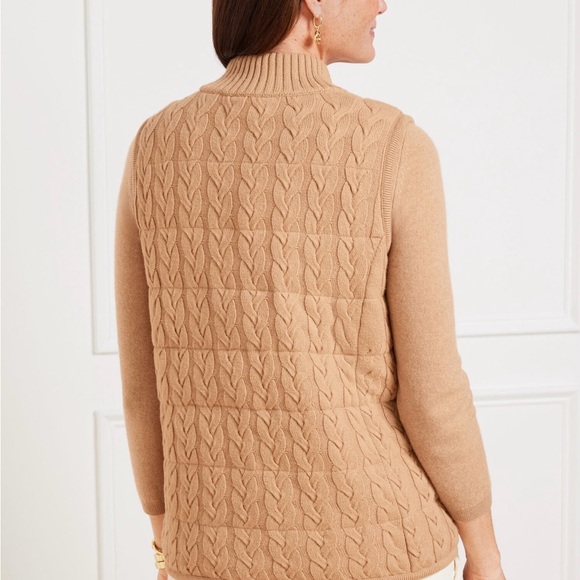 Talbot’s Women's Tan Cable Knit Sweater Vest - Picture 2 of 9